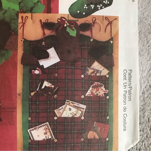 McCall's Crafts Stocking Moose Card Holder Wreath 3427 Sewing Pattern New - Picture 2 of 7